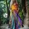 Elegant Retro Sun Color Print Sleeveless Maxi Dress