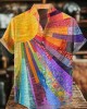 Colorful Sun Collage Art Print Casual 100% Cotton Shirt