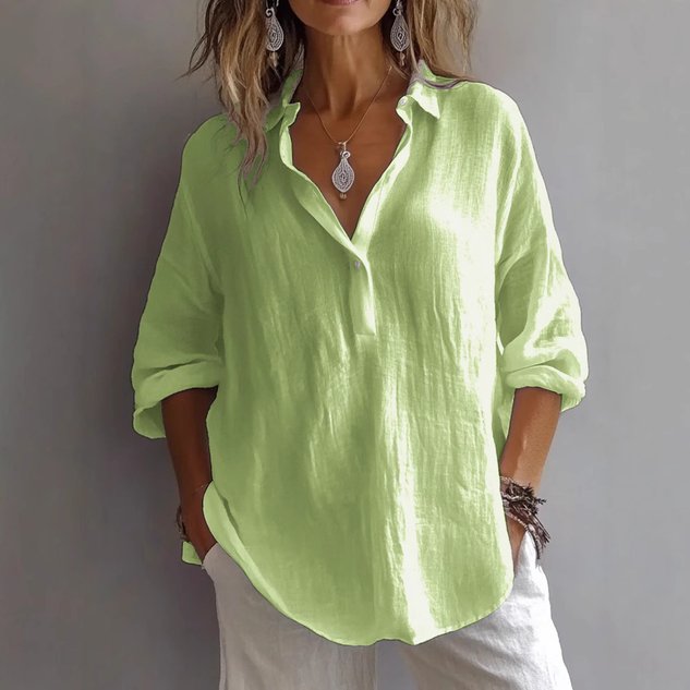 Shirt Collar Long Sleeve Plain Regular Micro-Elasticity Regular Fit Shirt For Women Shirt Collar Long Sleeve Plain Regular Micro-Elasticity Regular Fit Shirt For Women