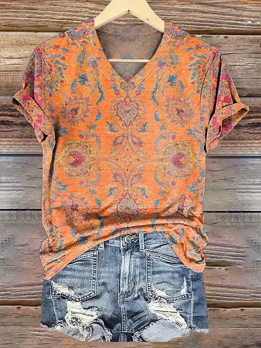 Women's Retro Ethnic Totem Art Pattern Print Casual Cotton And Linen Shirt Women's Retro Ethnic Totem Art Pattern Print Casual Cotton And Linen Shirt