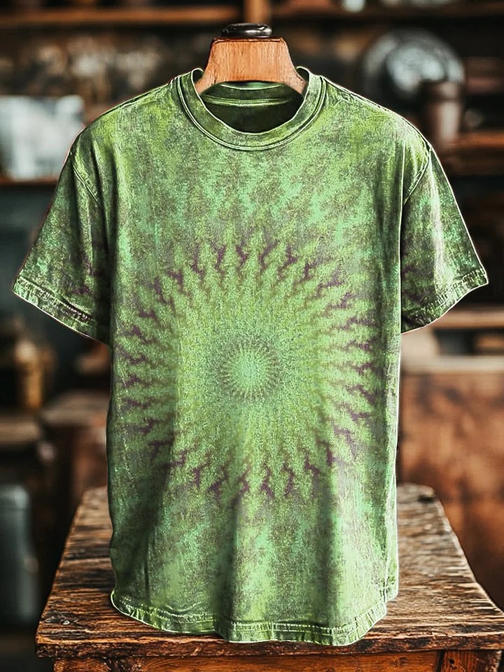 Unisex Retro Colorful Kaleidoscope Print Casual Loose Short Sleeve T-Shirt Unisex Retro Colorful Kaleidoscope Print Casual Loose Short Sleeve T-Shirt