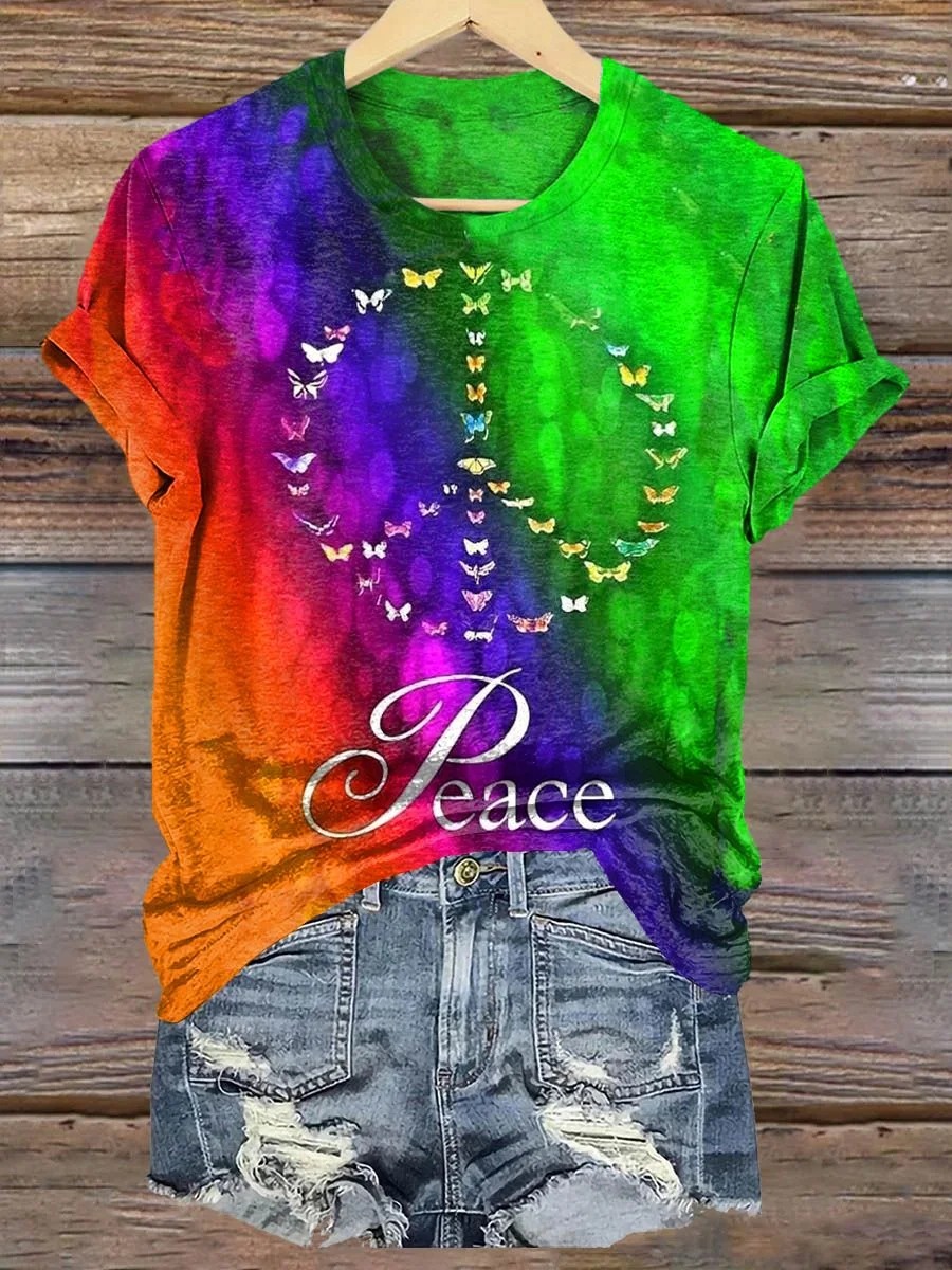 Women's Tie-Dye Love Peace Hippie Pattern Art Print Punk Hippie Batwing Pleated Fringe Cape Dresses Women's Tie-Dye Love Peace Hippie Pattern Art Print Punk Hippie Batwing Pleated Fringe Cape Dresses