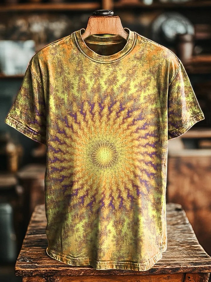 Unisex Retro Colorful Kaleidoscope Print Casual Loose Short Sleeve T-Shirt Unisex Retro Colorful Kaleidoscope Print Casual Loose Short Sleeve T-Shirt