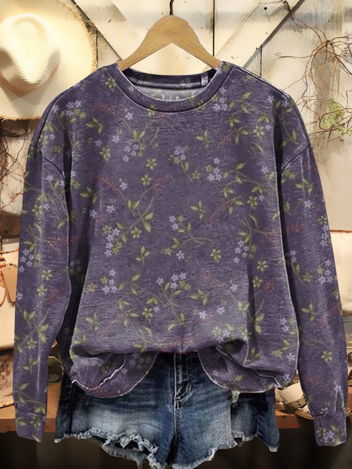 Women's Vintage Floral Art Print Pocket Cotton Dress Women's Vintage Floral Art Print Pocket Cotton Dress
