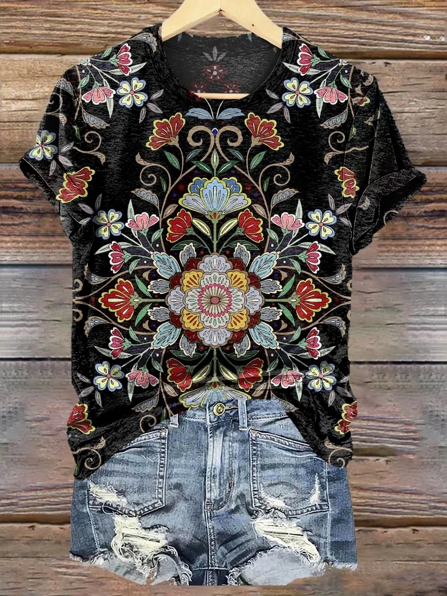 Floral Art Print T-Shirt Floral Art Print T-Shirt