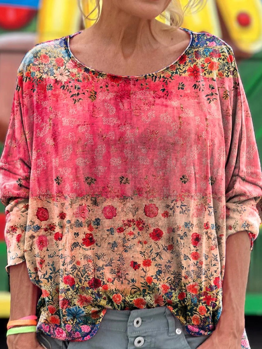 Women's Floral Pattern Art Print Punk Hippie Batwing Pleated Fringe Cape Dresses Women's Floral Pattern Art Print Punk Hippie Batwing Pleated Fringe Cape Dresses