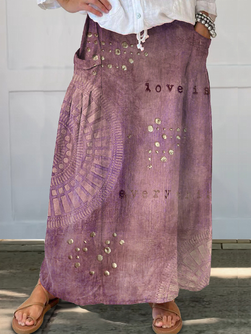 Women's Art Painting Vintage Print Skirt
