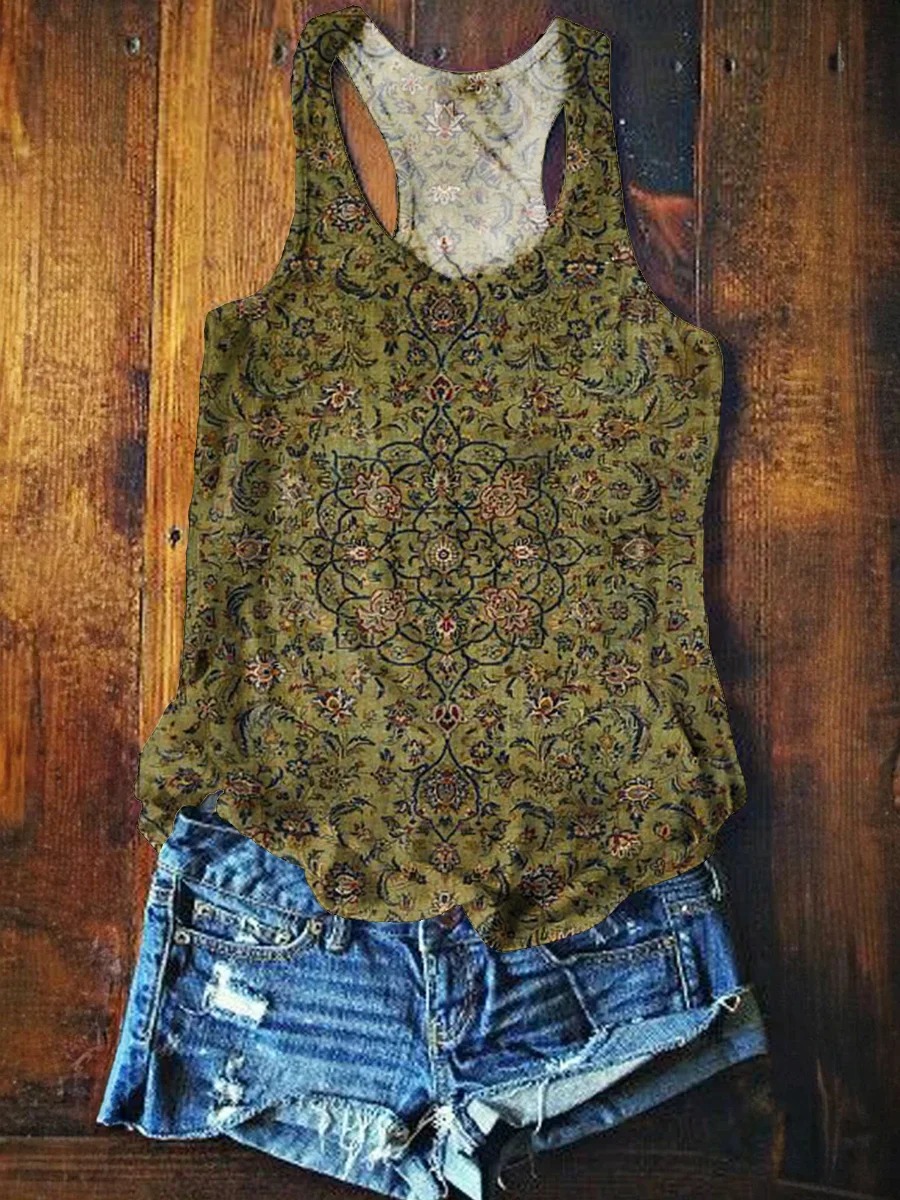 Women's Retro Ethnic Totem Print V-neck Casual T-Shirt Women's Retro Ethnic Totem Print V-neck Casual T-Shirt