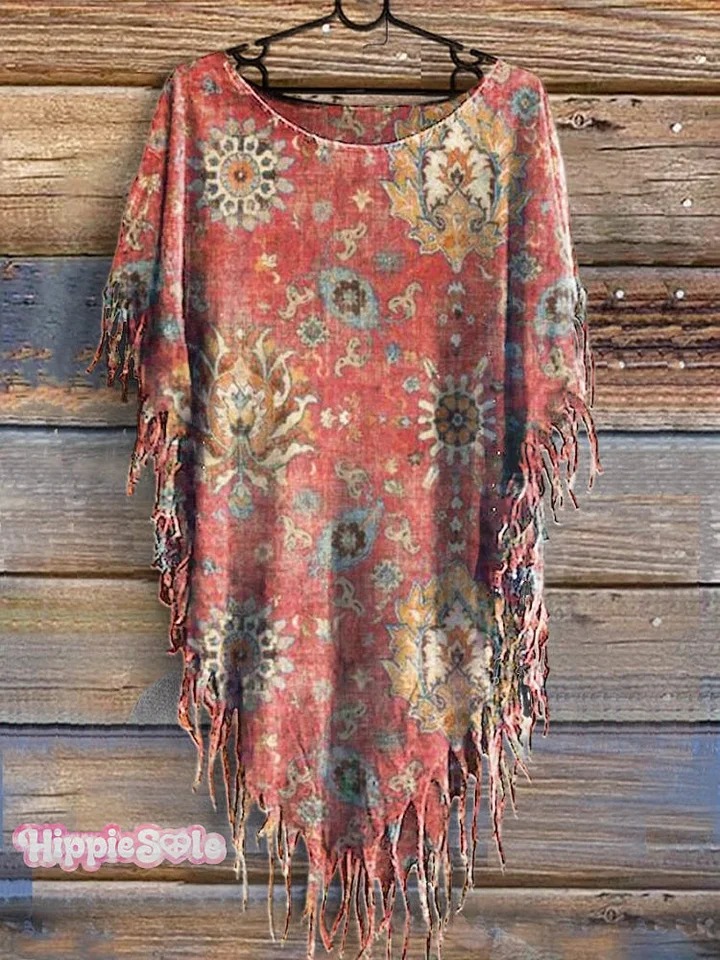 Women's Retro Ethnic Totem Pattern Print V-neck Casual T-Shirt Women's Retro Ethnic Totem Pattern Print V-neck Casual T-Shirt