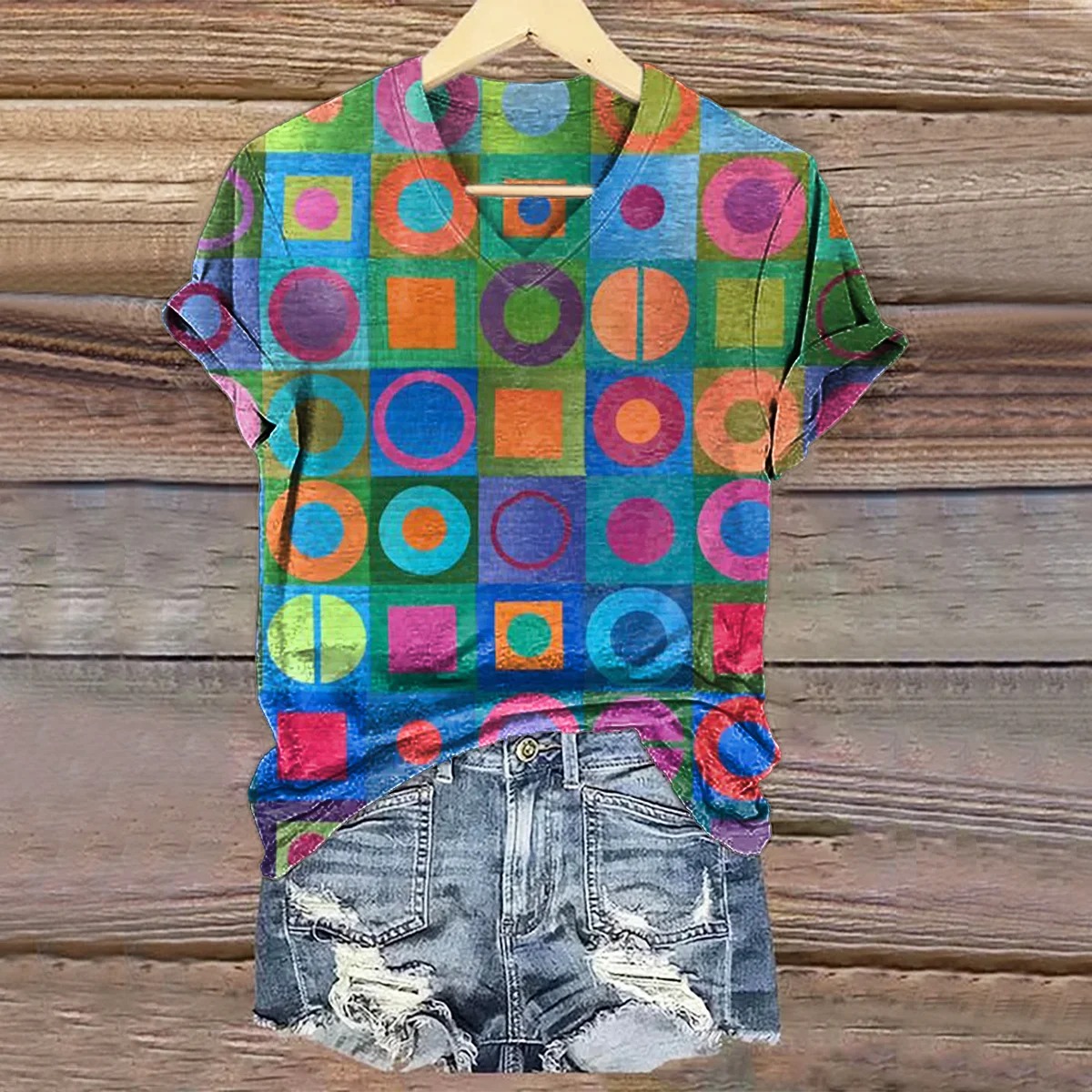 Women's Retro Abstraction Art Print Casual Cotton Linen Shirt Women's Retro Abstraction Art Print Casual Cotton Linen Shirt