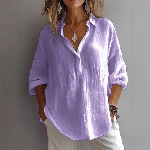Shirt Collar Long Sleeve Plain Regular Micro-Elasticity Regular Fit Shirt For Women Shirt Collar Long Sleeve Plain Regular Micro-Elasticity Regular Fit Shirt For Women