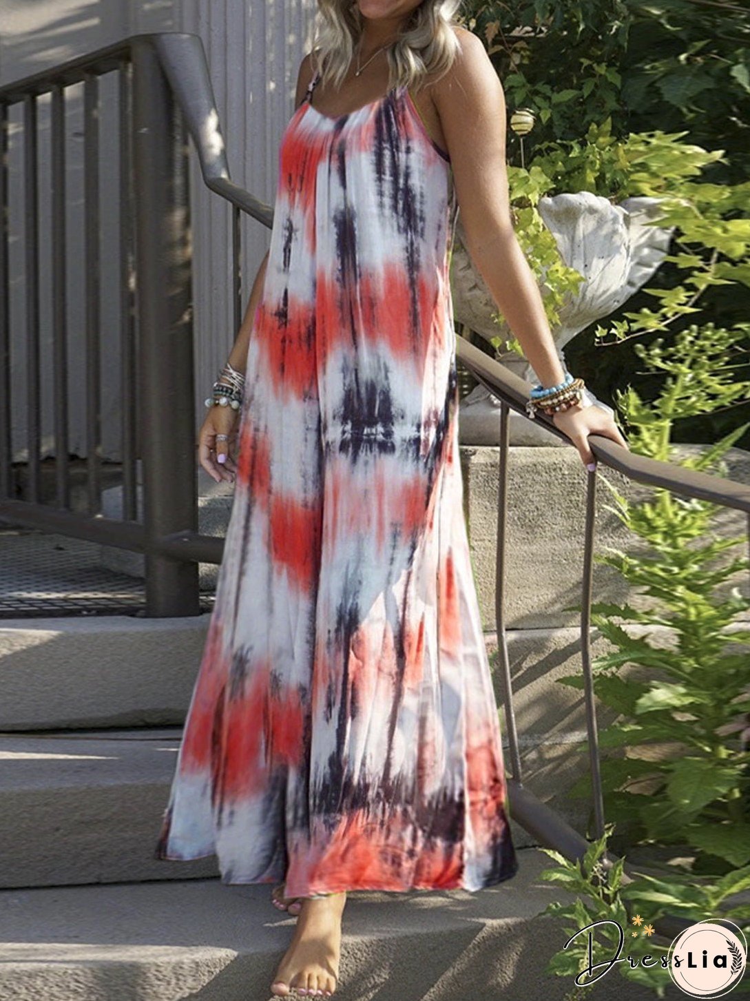 Dresses Loose Tie Dye Striped Print Slip Dress for Women Dresses Loose Tie Dye Striped Print Slip Dress for Women