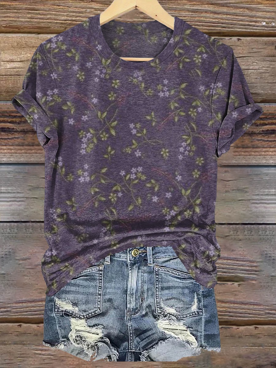 Women's Vintage Floral Art Print Pocket Cotton Dress Women's Vintage Floral Art Print Pocket Cotton Dress