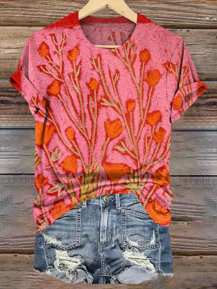 Floral Art Print T-Shirt Floral Art Print T-Shirt