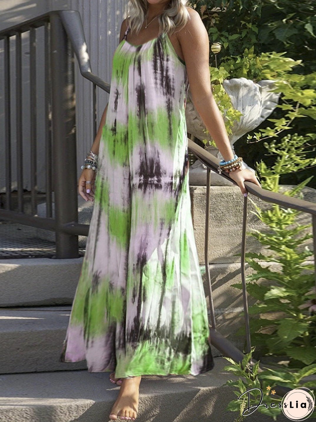 Dresses Loose Tie Dye Striped Print Slip Dress for Women Dresses Loose Tie Dye Striped Print Slip Dress for Women
