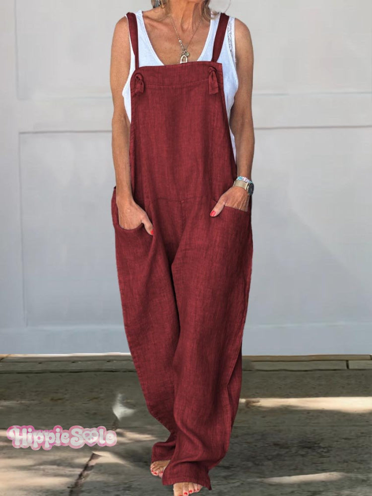 Wide Leg Cotton Jumpsuit Wide Leg Cotton Jumpsuit