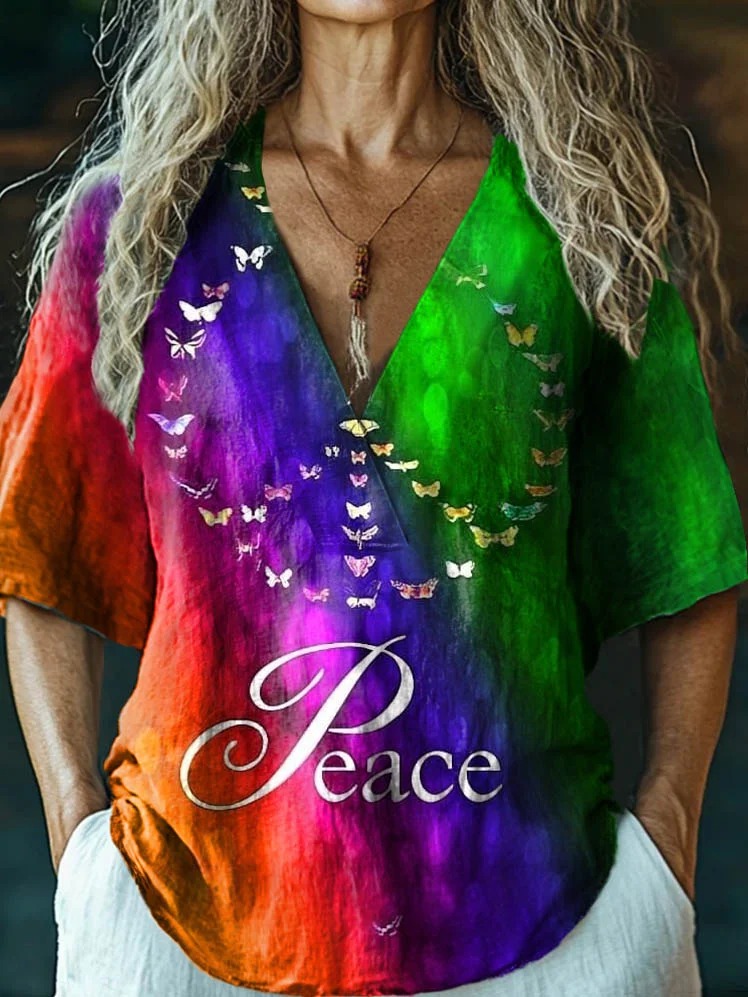 Women's Tie-Dye Love Peace Hippie Pattern Art Print Punk Hippie Batwing Pleated Fringe Cape Dresses Women's Tie-Dye Love Peace Hippie Pattern Art Print Punk Hippie Batwing Pleated Fringe Cape Dresses