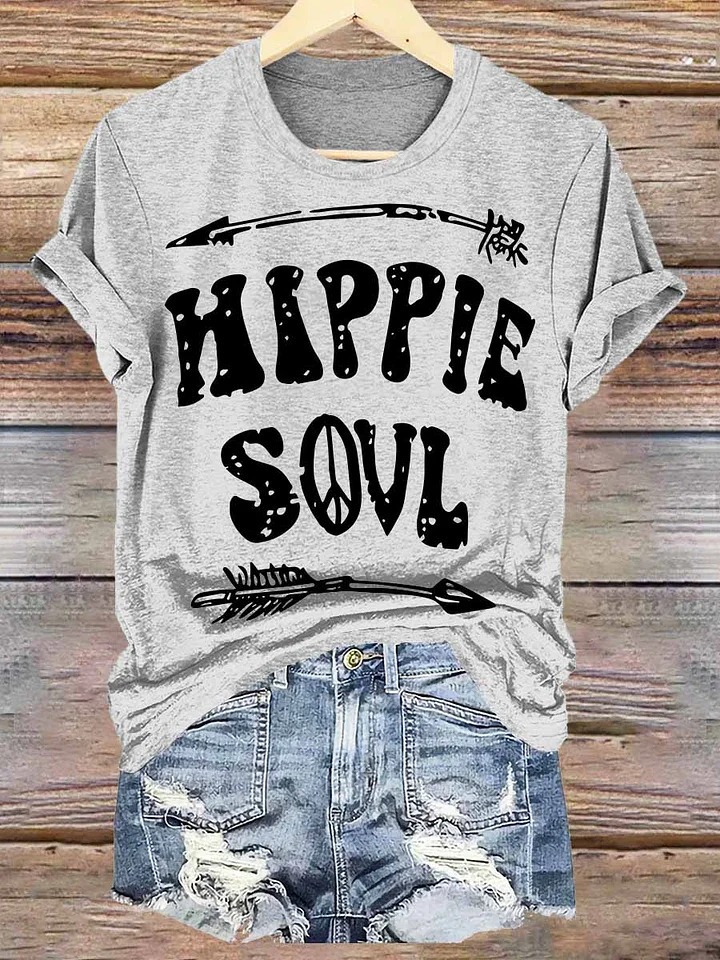 Letter Short Sleeve Crew Neck Boho Dress Letter Short Sleeve Crew Neck Boho Dress