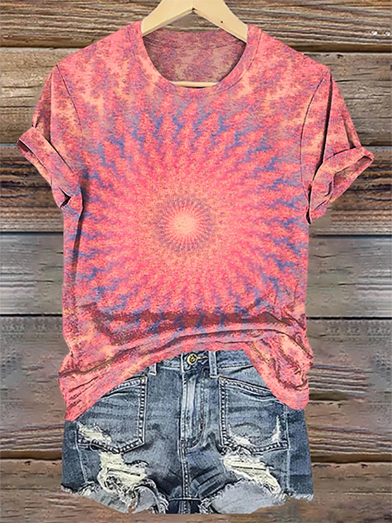 Women's Colorful Kaleidoscope Hippie Print Long Sleeve Shirt Women's Colorful Kaleidoscope Hippie Print Long Sleeve Shirt