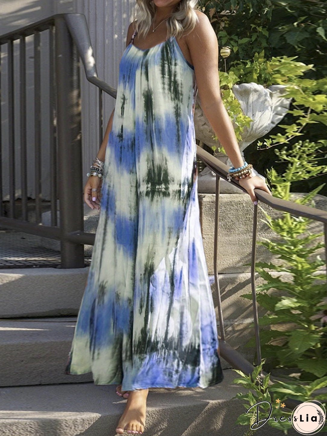 Dresses Loose Tie Dye Striped Print Slip Dress for Women Dresses Loose Tie Dye Striped Print Slip Dress for Women
