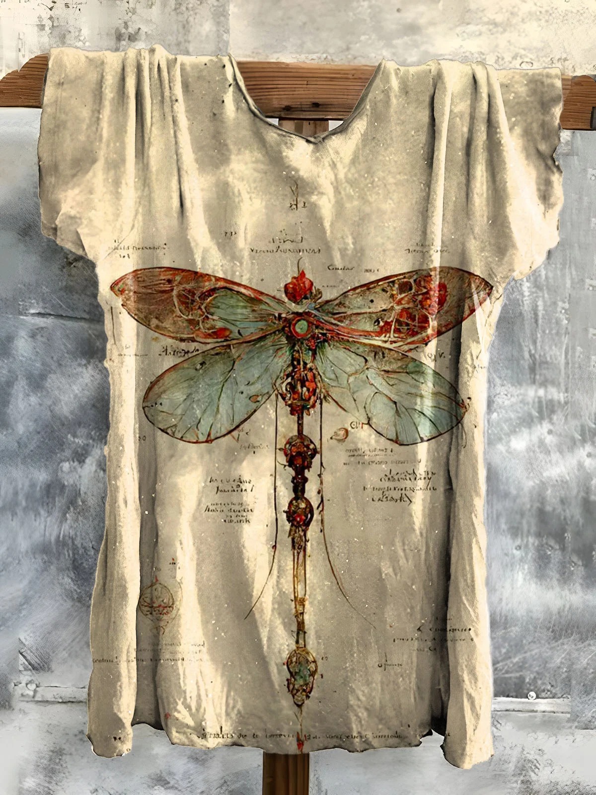 Women's Dragonfly Pattern Art Print Casual Short Sleeve Comfortable Cotton Shirt Women's Dragonfly Pattern Art Print Casual Short Sleeve Comfortable Cotton Shirt