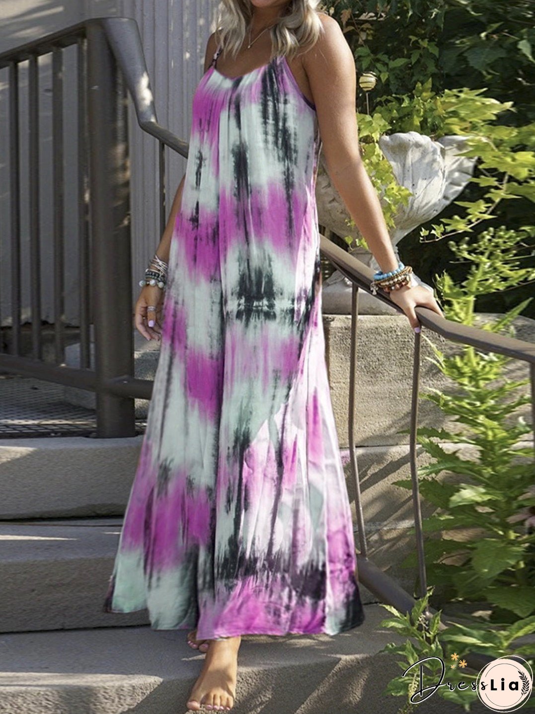 Dresses Loose Tie Dye Striped Print Slip Dress for Women Dresses Loose Tie Dye Striped Print Slip Dress for Women