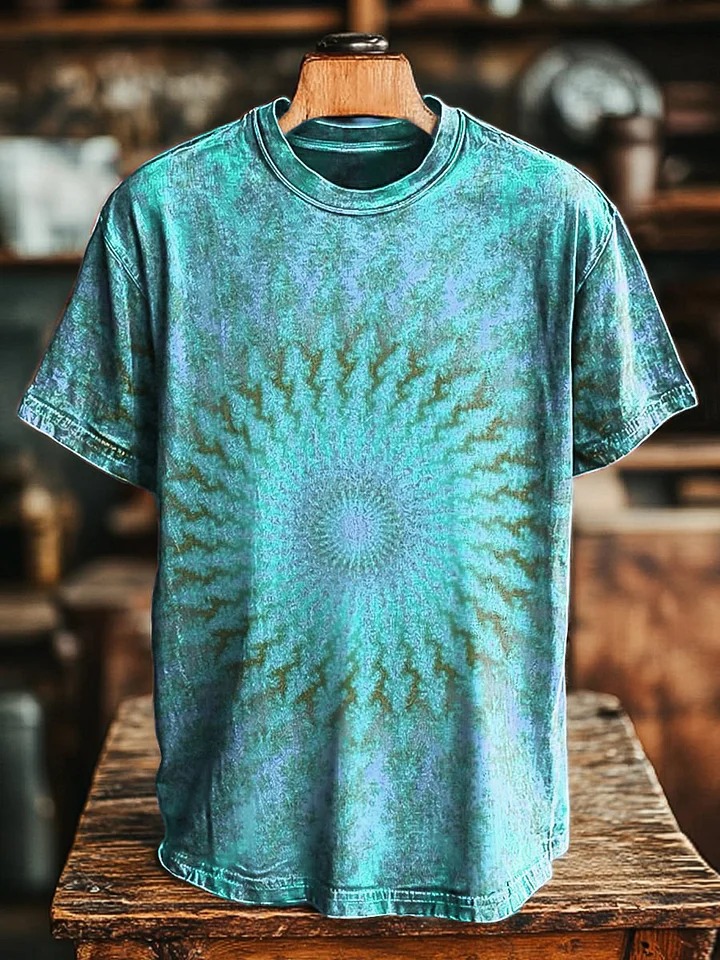 Unisex Retro Colorful Kaleidoscope Print Casual Loose Short Sleeve T-Shirt Unisex Retro Colorful Kaleidoscope Print Casual Loose Short Sleeve T-Shirt
