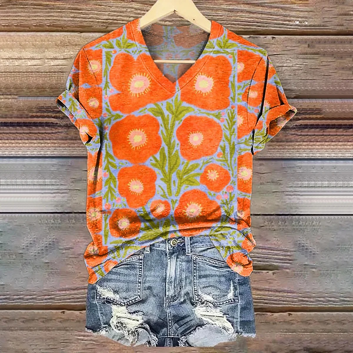 Women's Floral Pattern Art Print Casual Cotton Linen Shirt Women's Floral Pattern Art Print Casual Cotton Linen Shirt