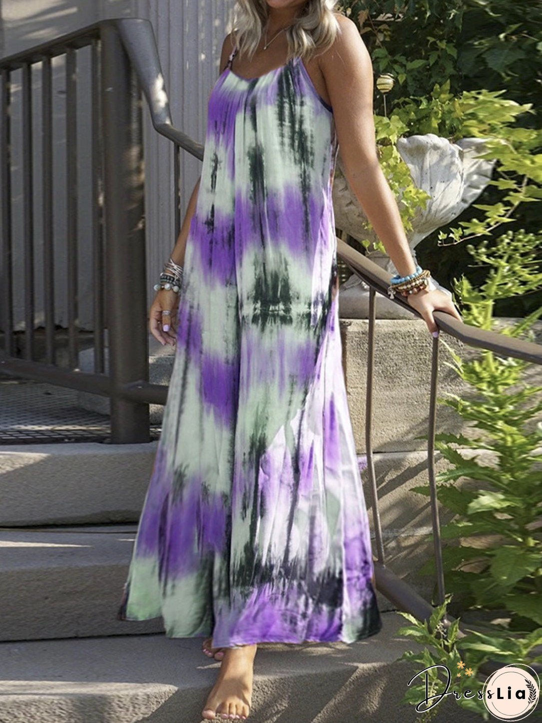 Dresses Loose Tie Dye Striped Print Slip Dress for Women Dresses Loose Tie Dye Striped Print Slip Dress for Women