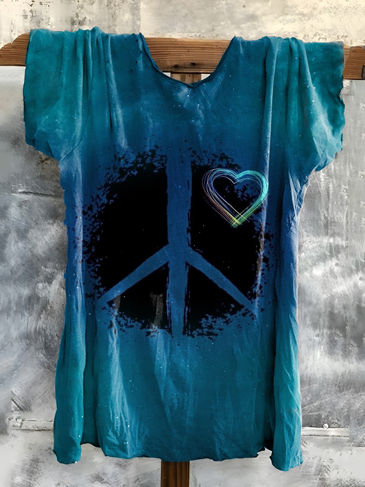 Women's Hippie Art Print Pocket Cotton Dress Women's Hippie Art Print Pocket Cotton Dress