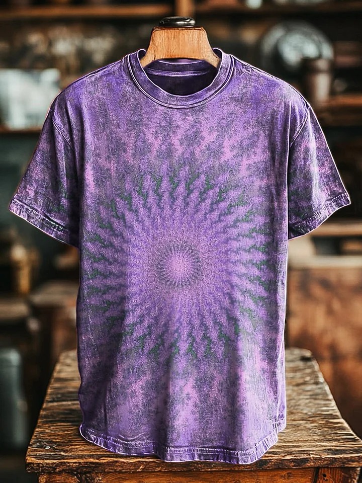 Unisex Retro Colorful Kaleidoscope Print Casual Loose Short Sleeve T-Shirt Unisex Retro Colorful Kaleidoscope Print Casual Loose Short Sleeve T-Shirt